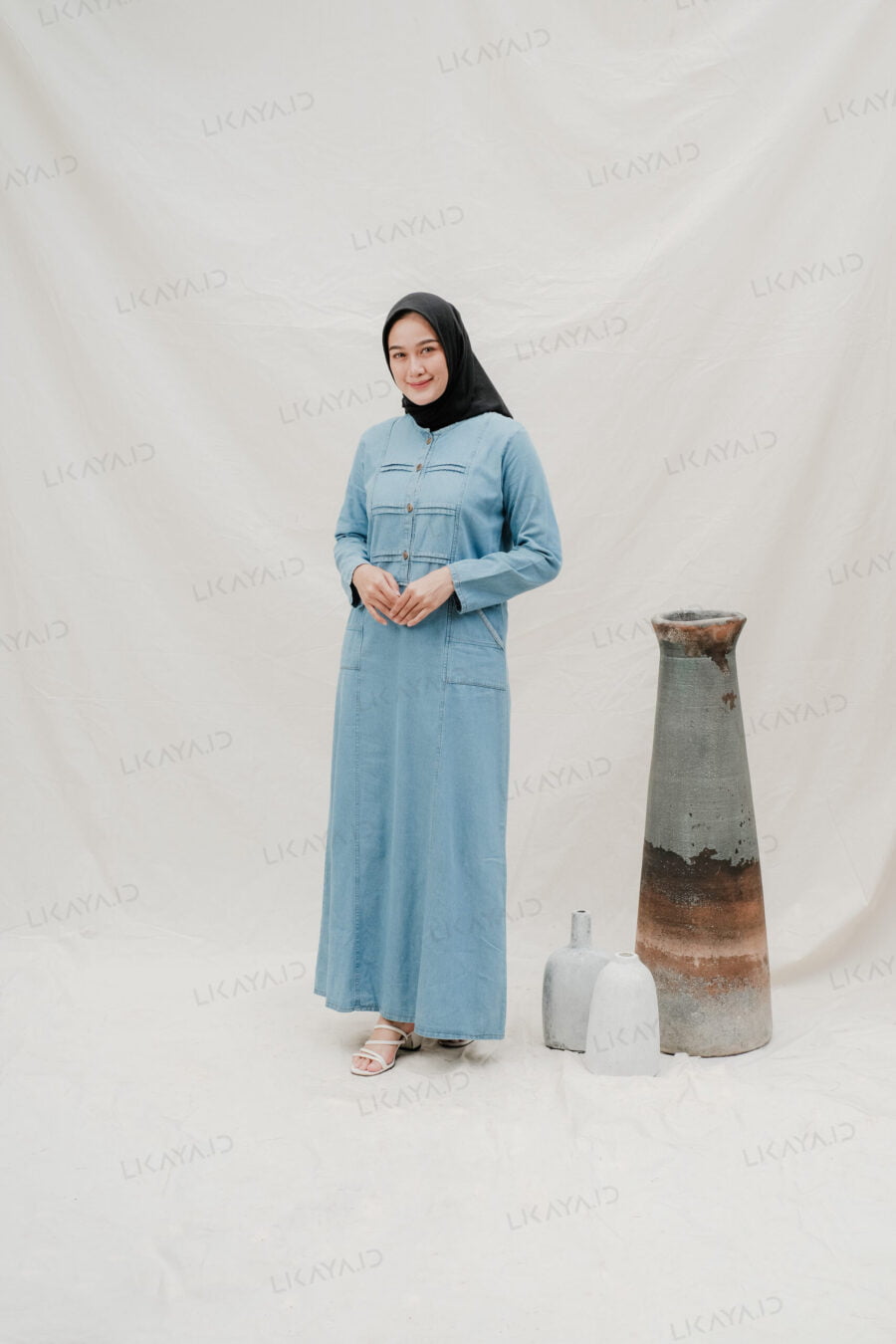 Gamis Denim Wanita - Bahan Soft Denim Premium Quality - Image 6