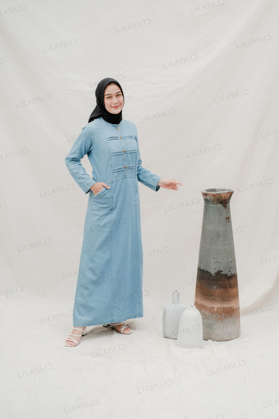Gamis Denim Wanita - Bahan Soft Denim Premium Quality - Image 5