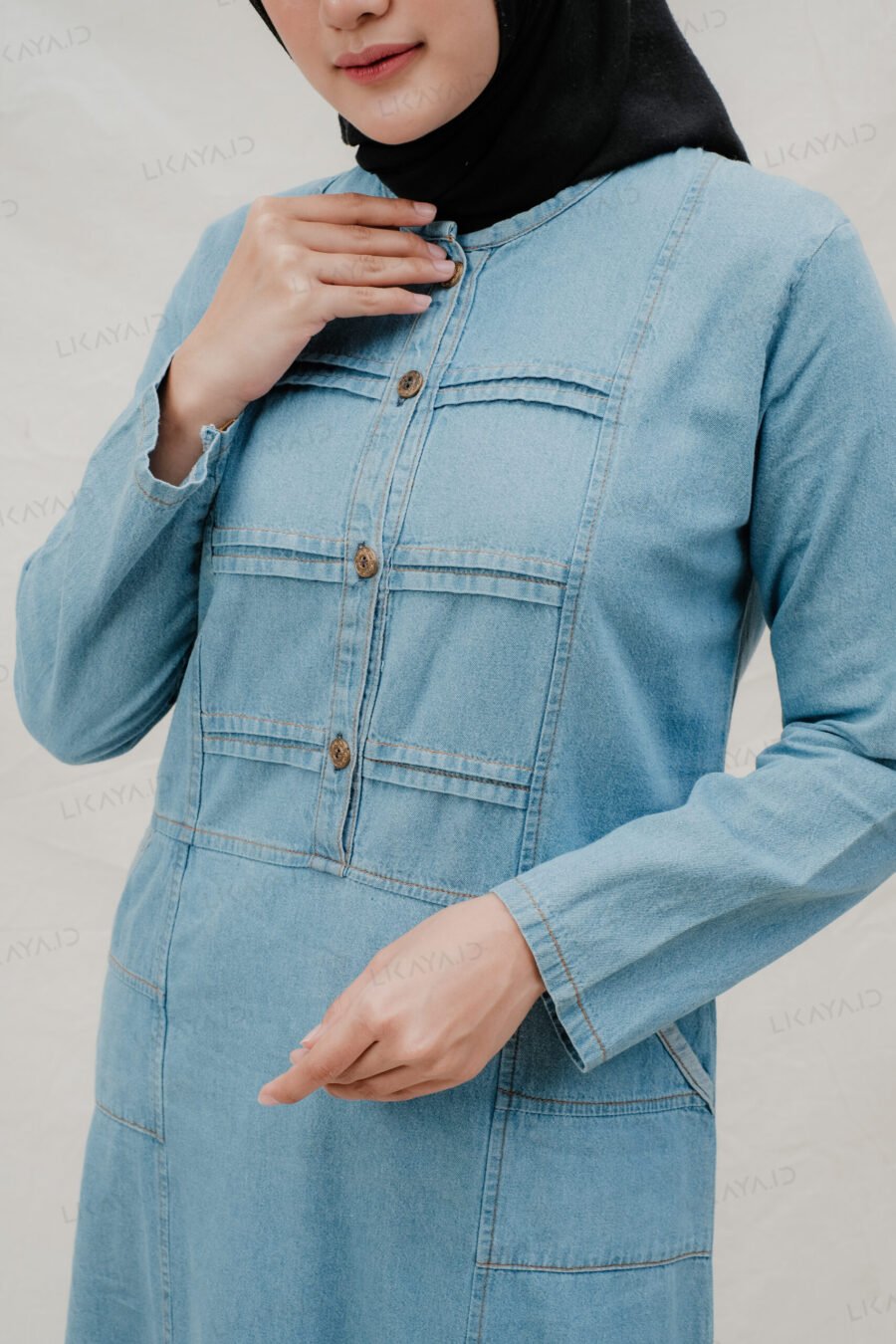 Gamis Denim Wanita - Bahan Soft Denim Premium Quality - Image 4