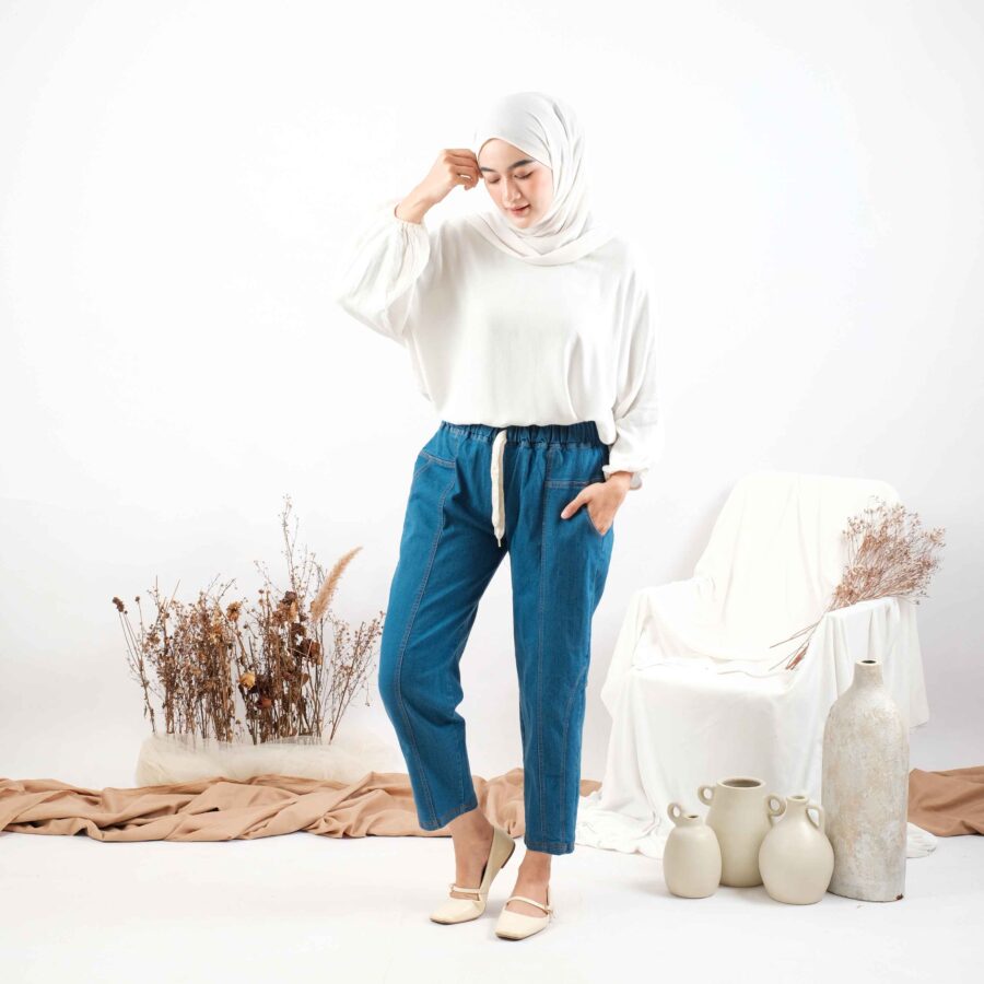 Denim Mosha - Celana Jeans Panjang Kekinian Wanita Bahan Denim - Image 6