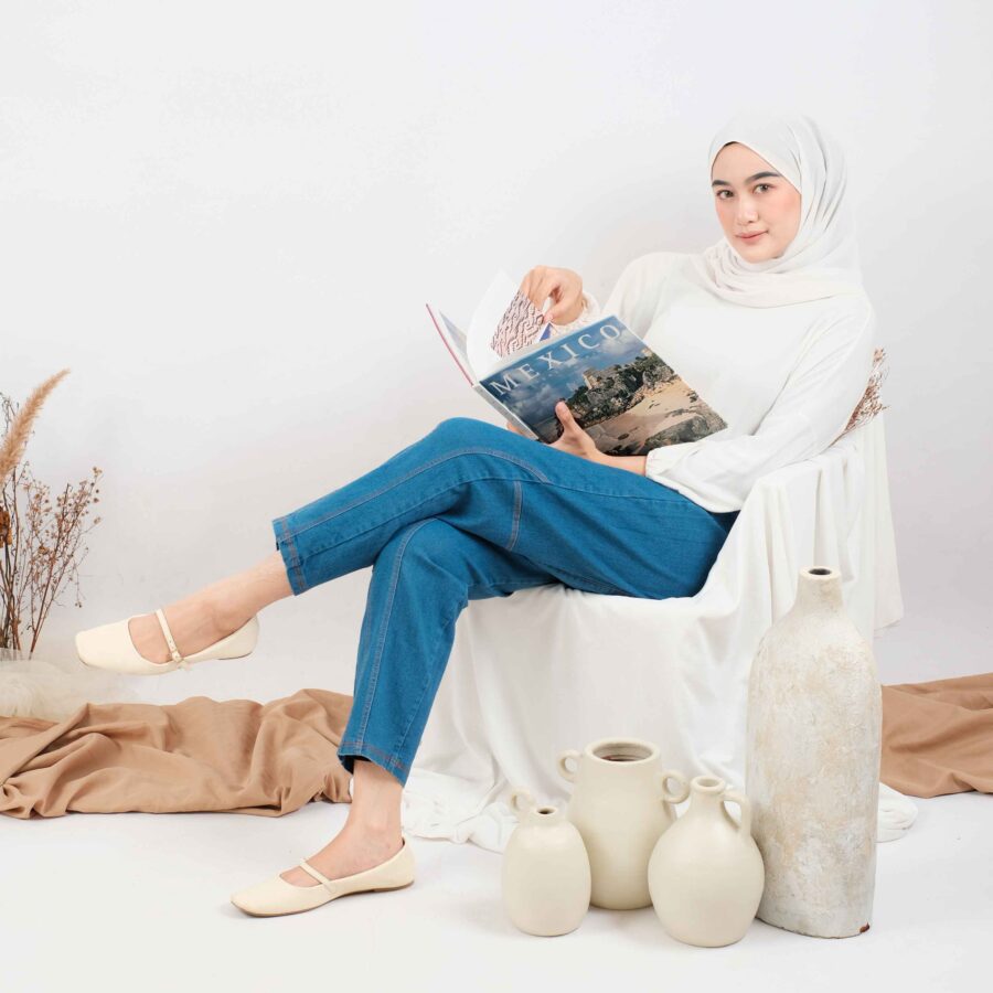 Denim Mosha - Celana Jeans Panjang Kekinian Wanita Bahan Denim - Image 7